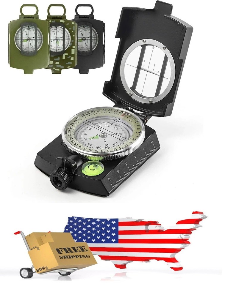 Tactical Survival Compass Metal Professional Luminous Hiking Camping Tool