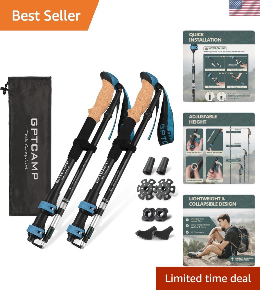 2-Pack Lightweight Folding Walking Sticks for Men and Women – Trekking Gear