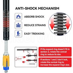 Lightweight Anti-Shock Hiking Poles Adjustable Trekking Sticks Outdoor Use