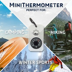 Sun Company MiniThermometer – Zipper Pull Mini Dial Thermometer with Split Ring