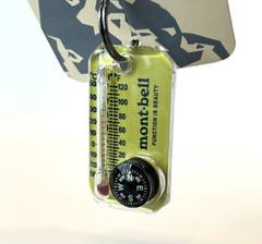 mont-bell Thermo Compass Yellow 1827647 Thermometer Compass Keychain Japan New