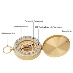 Luminous Waterproof Watch Style Pocket Compass, Portable for Camping & Hiking
