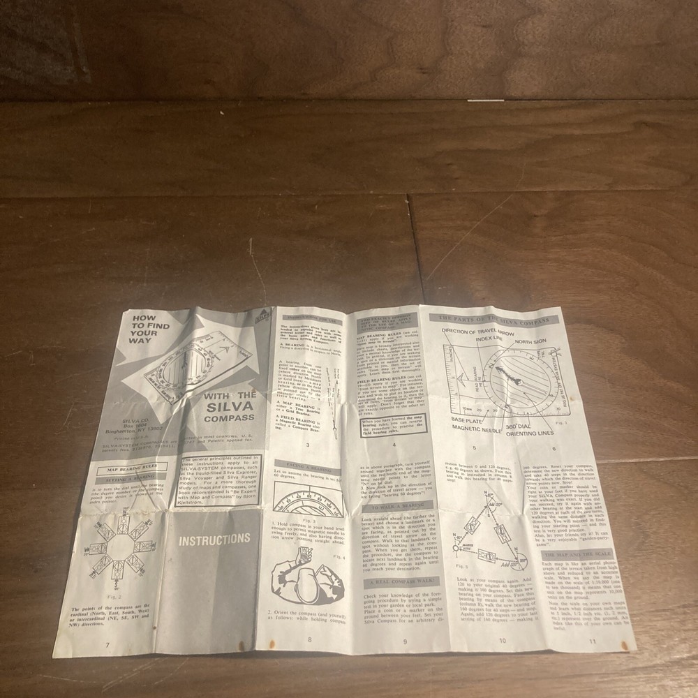 Vintage Silva Ranger Model Compass Instruction Manual Pamphlet