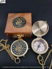Compass U.S Army Brass Lid Compass | Personalized Best Gift For The U.S Army wit