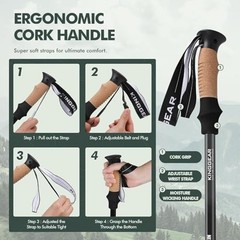 Nordic Walking Stick, TP1 Hiking Poles Retractable Lightweight 7075 Aluminum,…