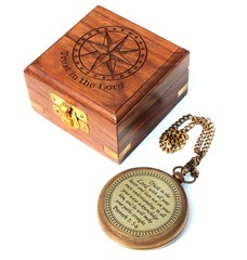 Trust in The Lord with All Your Heart -Proverbs 3: 5-6 Quote Engraved Compass…