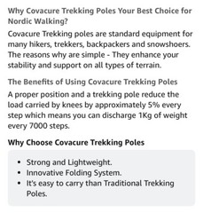 NEW Covacure Adjustable Collapsible Aluminum Hiking Trekking Walking Poles BLACK