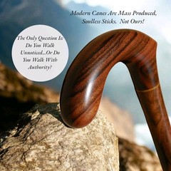 Wooden Walking Stick – Handcrafted Luxury Laurel Macho Wood Solid Cane Imported