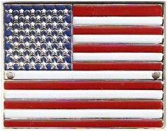 USA Flag Hiking Stick Badge – Wood Trekking Pole Decoration