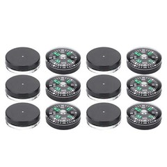 12 Pcs 20mm Mini Pocket Button Compass for Hiking Watch Band Paracord Camping
