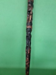 Hand Carved South African Heavy Natural Wood Hiking Stick 1b 3oz 37in
