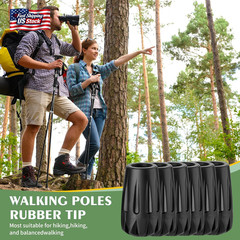 Durable Replacement Rubber Tips for Trekking Poles – Universal Anti-Slip Hiking