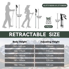 Folding Hiking Poles, 2 Packs Nordic Walking Poles for Men and Women, Tre…