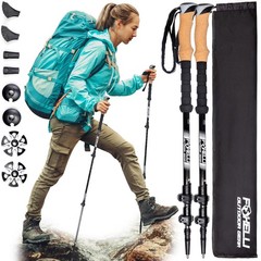 Carbon Fiber Trekking Poles – Lightweight Collapsible Hiking Poles with Cork …
