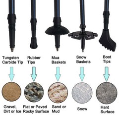 2X Trekking Poles Nordic Walking Hiking Sticks Adjustable Anti-shock Alpenstock