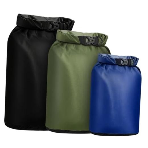 Dry Bag Waterproof 3 Pack Lightweight Dry Sack, 6L&10L&20L Outdoor 3 Colors