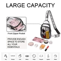 Clear Bag for Stadium Events, Clear Crossbody Bag, Transparent Purses 0-black