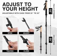 Ultra Strong Trekking, Walking,and Hiking Poles – One Pair (2 PCS) – Collapsible
