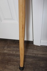 Custom Made Pecan Wood Walking Hiking Stick with Carved Antler Morel Topper