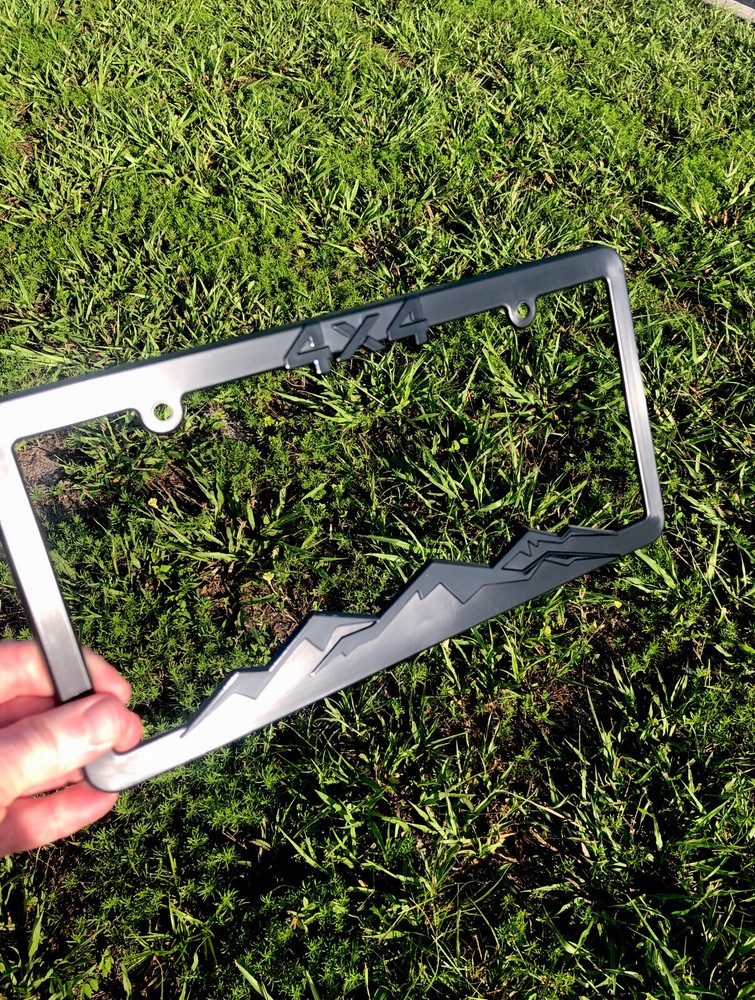 4X4 Blackout License Plate Frame Bracket Fits-Chevrolet-Jeep-Ford-Toyota-Nissan