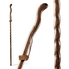 Handcrafted Brown Walking Stick Hiking Pole Lightweight Durable Wood 48 Inch