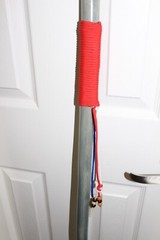 Custom Made Red Oak Walking Hiking Stick with Antler Morel Carving on Top