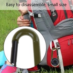 Multifunctional Carabiner with Builted-In Thermometers Outdoor Hook Compasses