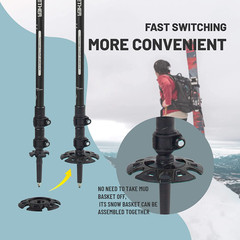 Aluminum Trekking Poles – Quick Adjustable Locks, Comfort Handle, Padded Strap,