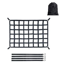 Cargo Net for Secure Coverage of Large Items in Truck Bed and Roof Rack