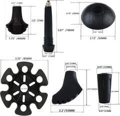 Trekking Poles Tips, Rubber Hiking Sticks End Caps Protectors Replacement Access