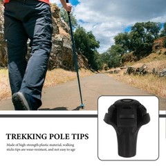2Pcs Crutch Accessories Black Trekking Pole Tips Replacement Walking Stick Feet