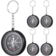 12PCS Hiking Compass Compass Bag Pendant Compass Gifts Men Silver Compass Chain