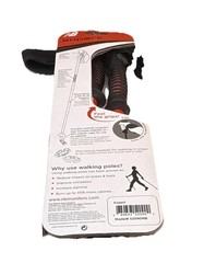 New Balance Expert Walking Poles Ergonomic Grip Wrist Strap Red/Black 2pk New
