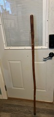 Hand made walking/hiking stick has built in compass at the top.