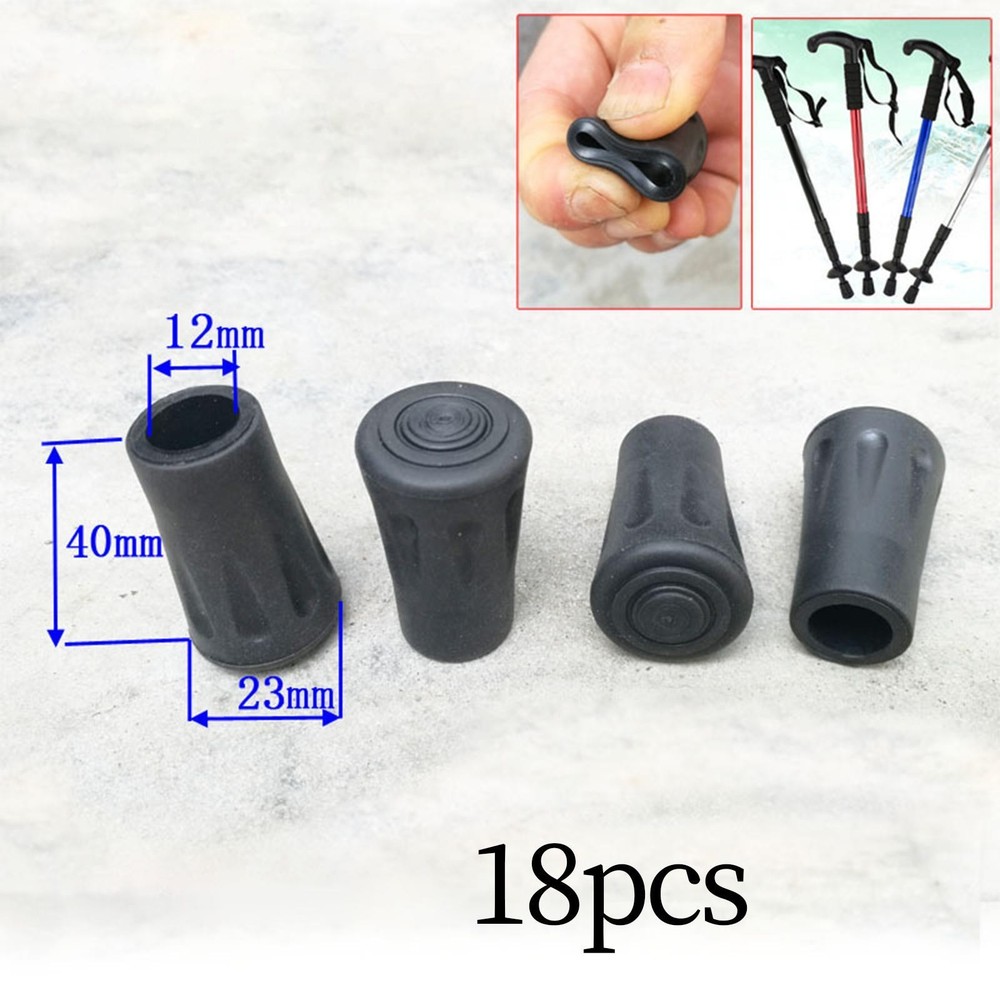 18Pcs Walking Pole Tips Trekking Pole Non Slip Hiking Pole Tips Rubber