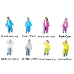 Kids Transparent Raincoat Extra Thick Long Design for School and Travel