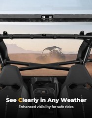 UTV Soft Windshield Fully Waterproof Rear Windshield Compatible with CFMOTO