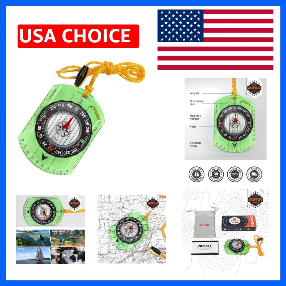 Orienteering Compass AF-362 for Hiking and Navigation, Professional Field Com…