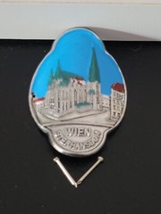WIEN STEPHANSDOM AUSTRIA HIKING WALKING STICK MEDALLION BADGE UNUSED RARE