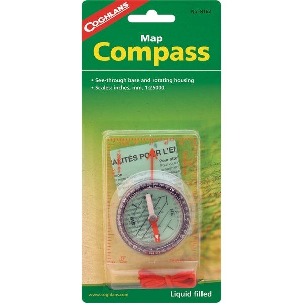 (3)-Coghlans 4in Nickel-Plated Liquid Filled Map Compass, Camping. Model: 8162