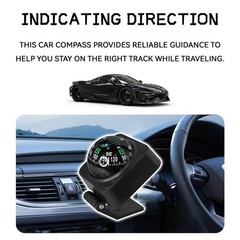 SWQS Upgraded Car Compass,2.6×2.2×2.1 Car Compass Dashboard with Adjustable A…