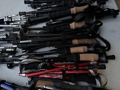 Outdoor Products foldable Trekking Walking Hiking Poles Sticks. Pairs only.