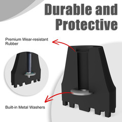 Replacement Rubber Tips for Trekking Poles and Walking Sticks, Anti-Slip Shock-A