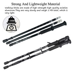 2PC Telescopic Walking Trekking Poles Hiking Sticks Anti-shock Nordic Alpenstock