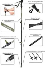 6oz Ultralight 3K Carbon Fiber Adjustable Trekking Pole, 1 Piece