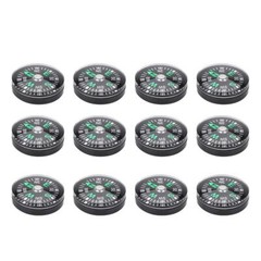 12 Pcs 20mm Mini Pocket Button Compass for Hiking Watch Band Paracord Camping
