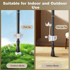 Ice Cane Tip Attachment – 5 Prong Retractable Folding Grip for Walking Sticks…
