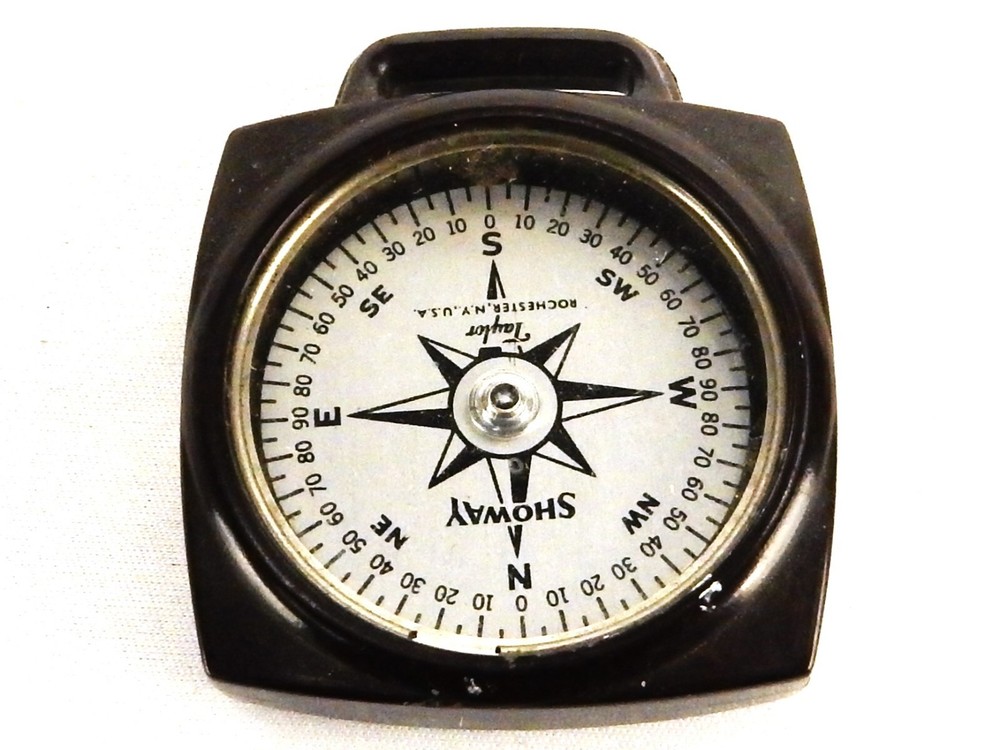 Taylor Showay Compass, Model 2906, Pocket or Chain, Hiking, Exploring, #JWL-391
