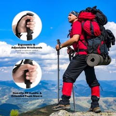 Costway 2 PACK Trekking Walking Hiking Sticks Poles Anti-Shock Alpenstock