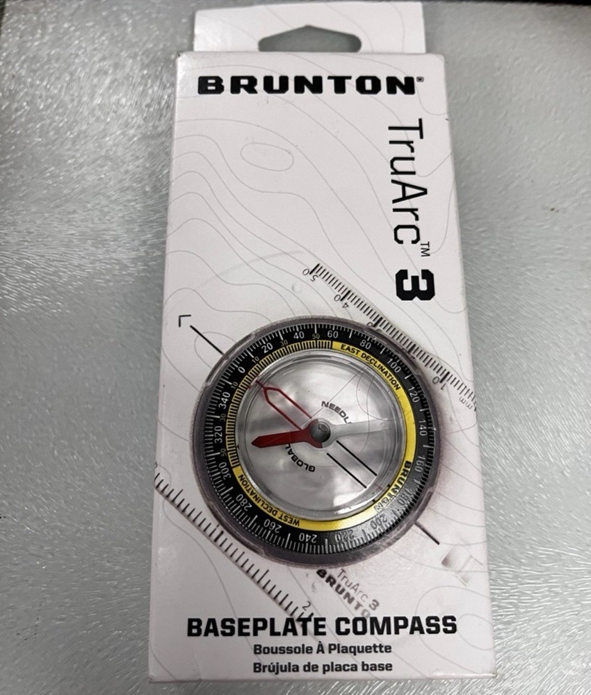 NEW BRUNTON TRUARC 3 BASEPLATE COMPASS GLOBAL NEEDLE MAP LINES MADE IN USA
